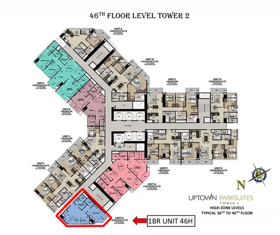 Uptown Parksuites 1br unit 46 h