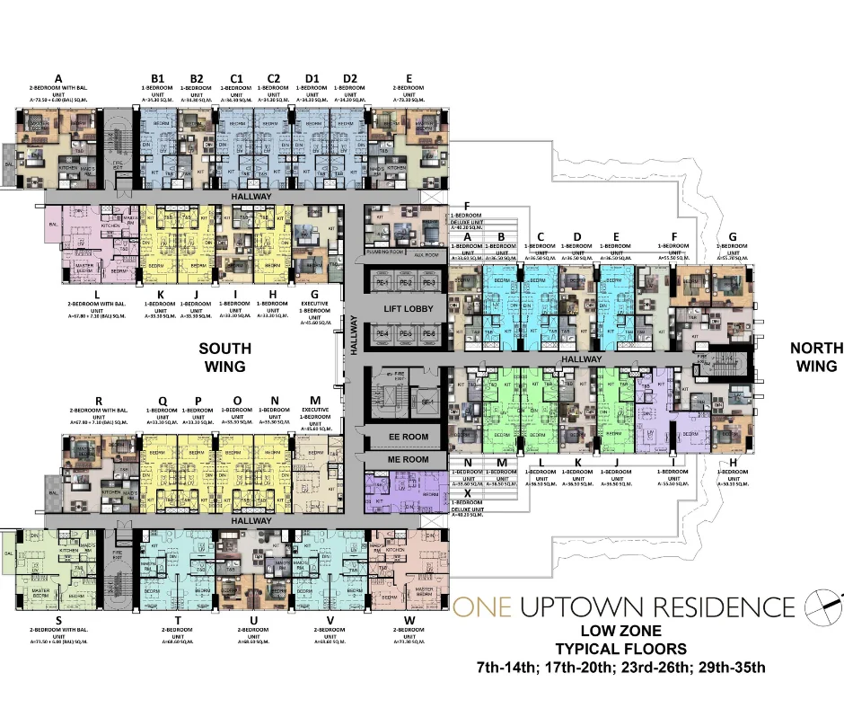 One Uptown Residence low zone typical floors