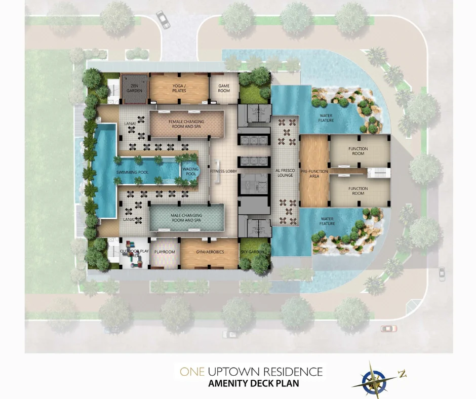 One Uptown Residence amenity deck plan