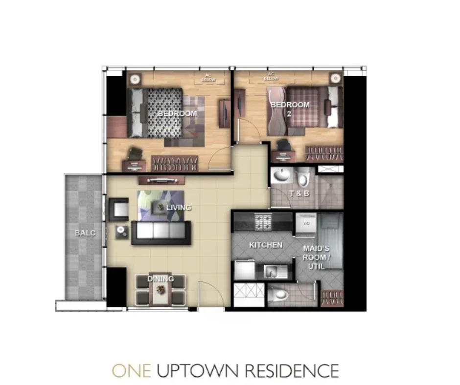 Uptown Residences Bedroom Floor Plan